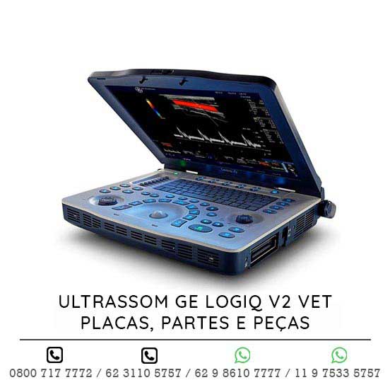 ULTRASSOM-GE-LOGIQ-V2-VET-PLACAS-PARTES-E-PECAS